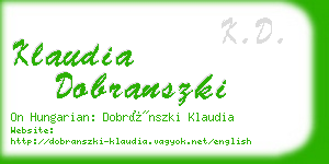 klaudia dobranszki business card